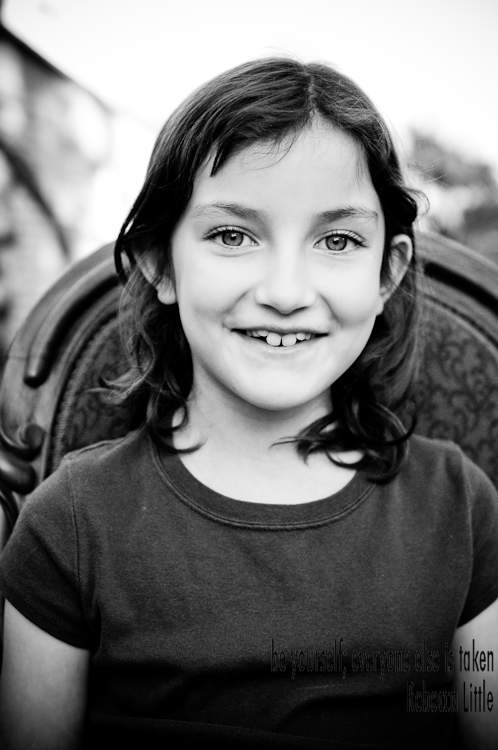 Pasadena girl photographed in black and white