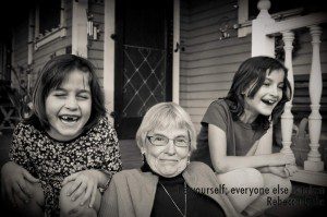 Pasadena girls laughing with grandmother