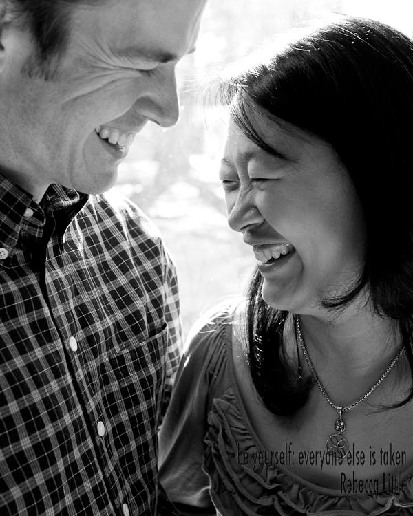 photograph of couple in love and laughing