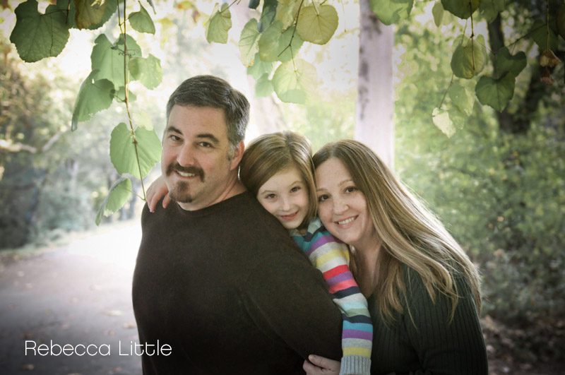 Pasadena family in nature with leaves Rebecca Little Photography