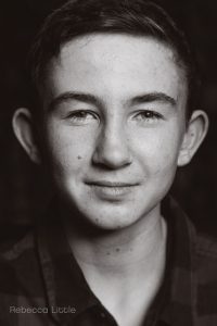 Black and white photo of teenaged boy for high school application South Pasadena Rebecca Little Photography