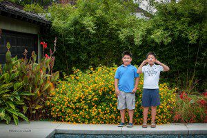 San Marino boys goofing off in family photos by Rebecca Little